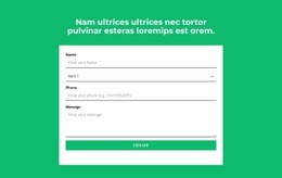 Formulário De Contato E Título - Construtor De Sites Simples