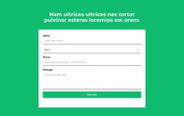 Formulário De Contato E Título Modelo De Site CSS Gratuito