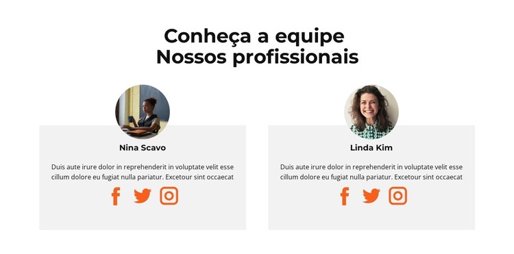 Conheça nossa equipe feminina Template CSS