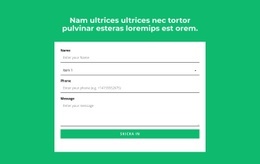Kontaktformulär Och Rubrik - Enkel Webbplatsmall