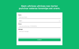 Contact Form And Headline Template