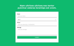 Contact Form And Headline