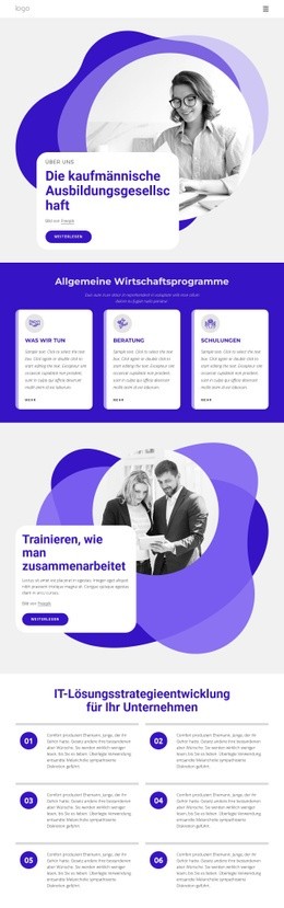 Der Kaufmännische Ausbildungsbetrieb – Moderne HTML5-Vorlage