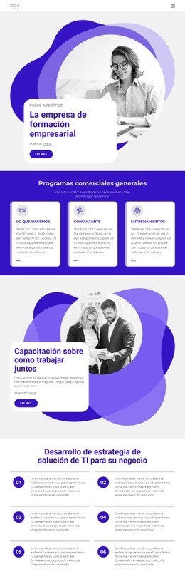 La Empresa De Formación Empresarial: Inspiración De Plantilla De Una Página