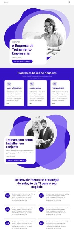 Design Do Site Para A Empresa De Treinamento Empresarial