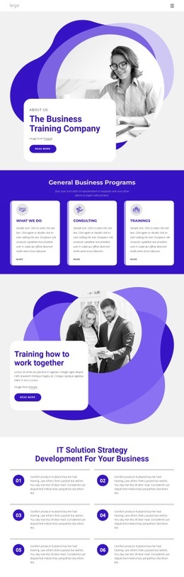 Best Homepage Design For The Business Training Company