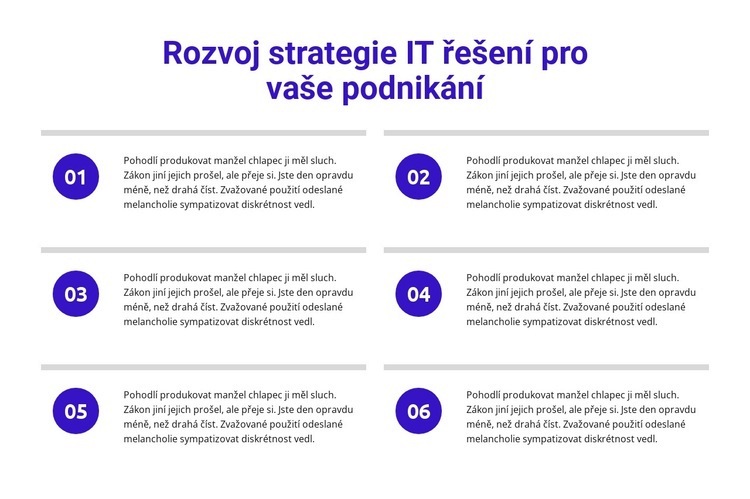 Rozvoj strategie IT řešení Šablona HTML