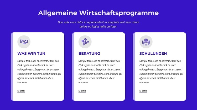 Allgemeine Wirtschaftsprogramme CSS-Vorlage