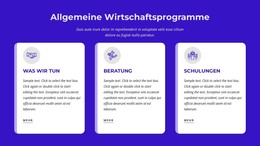 Allgemeine Wirtschaftsprogramme - HTML-Seitenvorlage