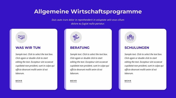 Allgemeine Wirtschaftsprogramme Vorlage