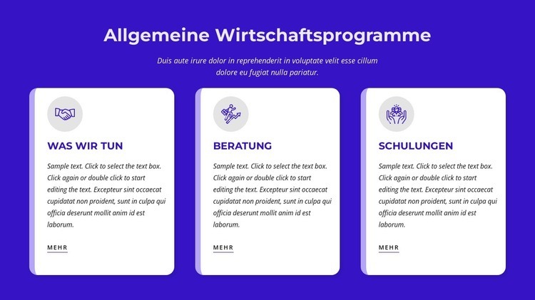 Allgemeine Wirtschaftsprogramme Website design