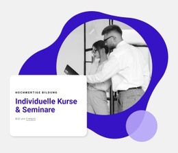 Individuelle Kurse - Modernes Website-Modell