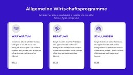 Allgemeine Wirtschaftsprogramme - Anpassbare Professionelle Zielseite