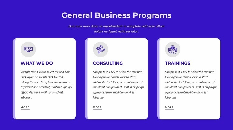 General business programs Elementor Template Alternative