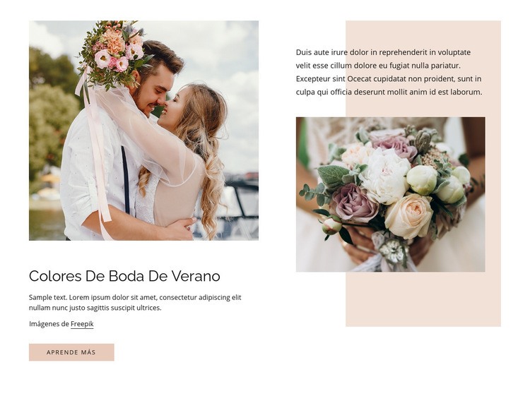 Colores de boda de verano Plantillas de creación de sitios web