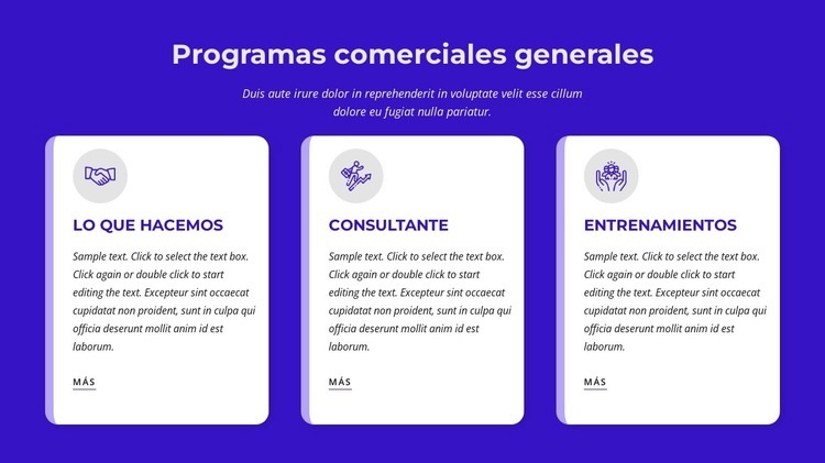 programas comerciales generales Página de destino