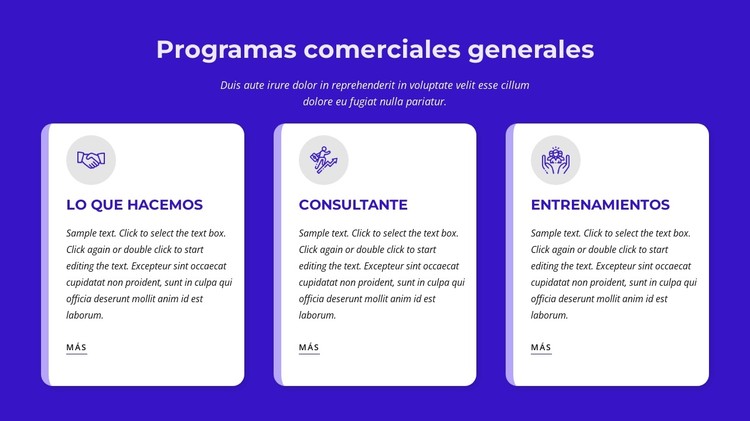 programas comerciales generales Plantilla CSS