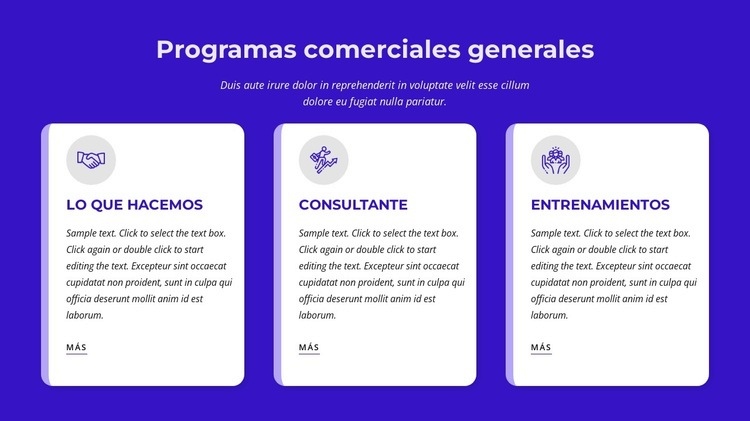 programas comerciales generales Plantilla HTML5