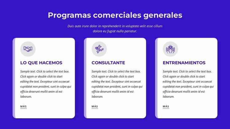 programas comerciales generales Plantilla de una página