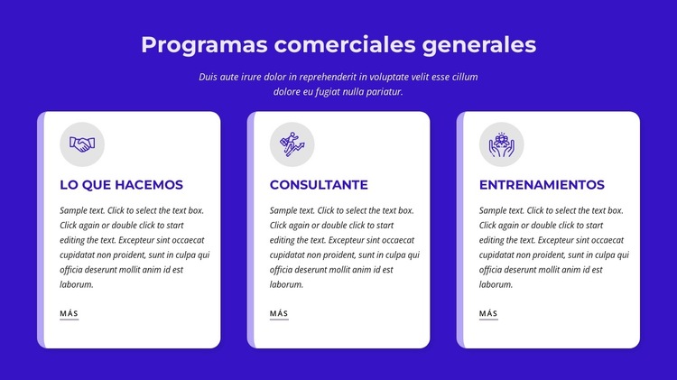 programas comerciales generales Plantilla de sitio web