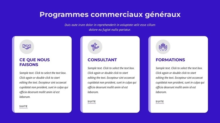 Programmes commerciaux généraux Modèle HTML5