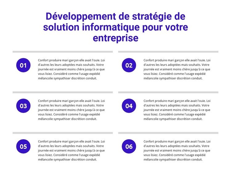 Développement de la stratégie des solutions informatiques Page de destination