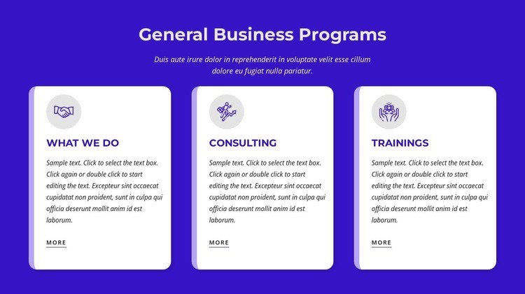 General business programs Homepage Design