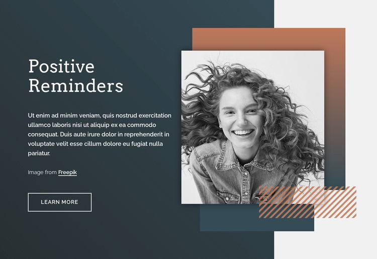 Positive reminders Homepage Design