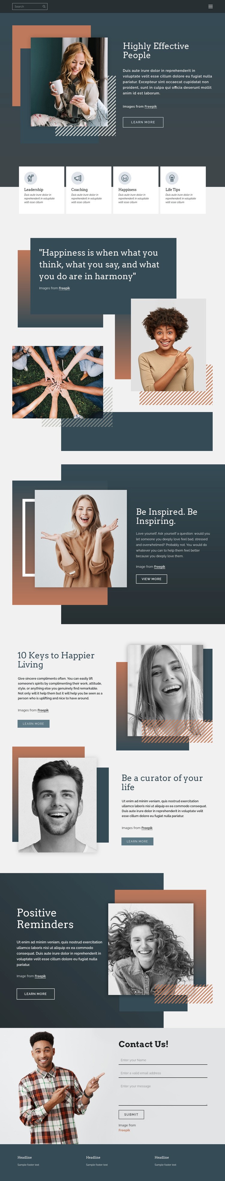 How to be successful in life Homepage Design
