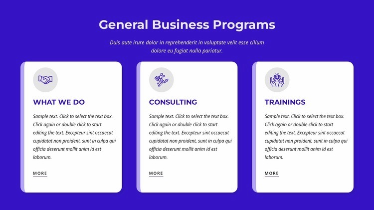 General business programs Html Code Example