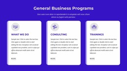 General Business Programs - HTML Layout Builder
