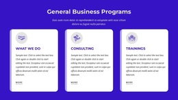 General Business Programs - Free Landing Page, Template HTML5