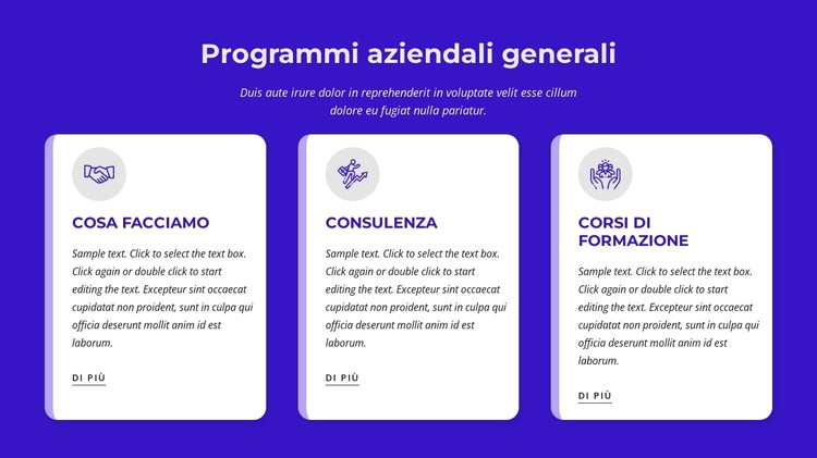 Programmi aziendali generali Modello CSS