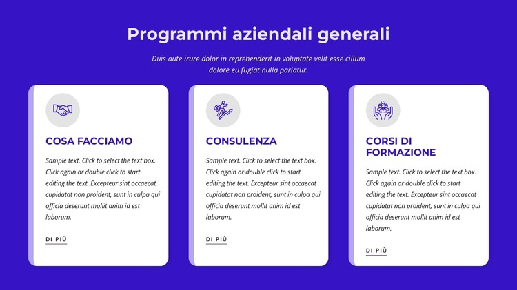 Programmi aziendali generali Modello di sito Web