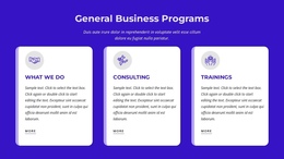 General Business Programs - Free One Page Website