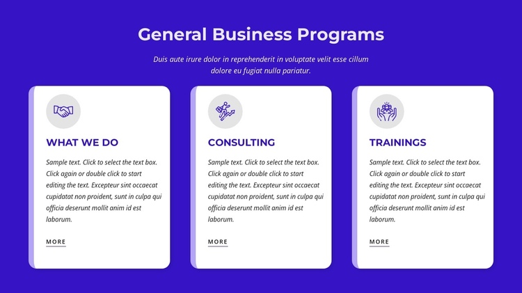 General business programs One Page Template