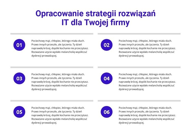 Opracowanie strategii rozwiązań IT Szablon jednej strony