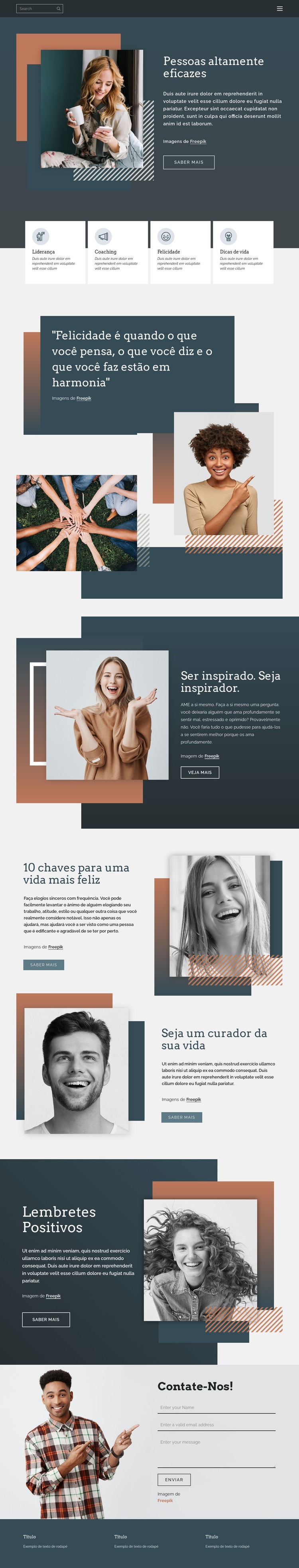 Como ter sucesso na vida Design do site