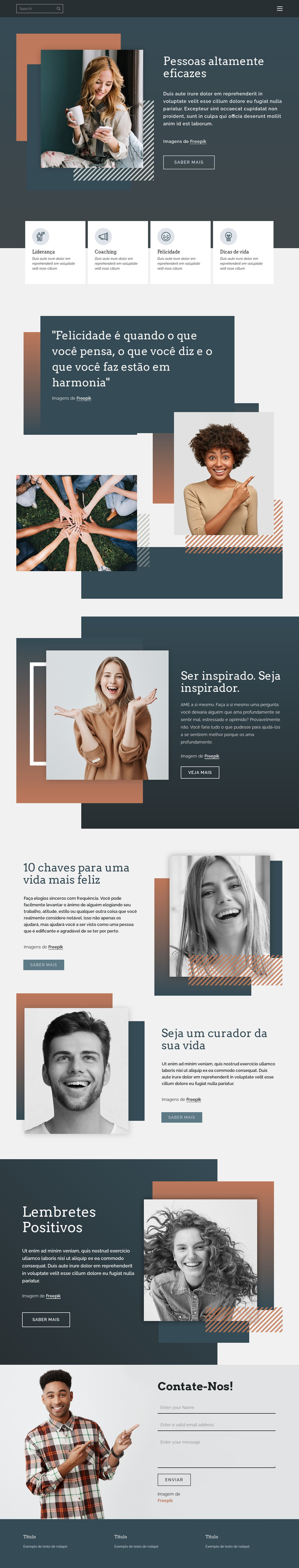 Como ter sucesso na vida Modelo de site