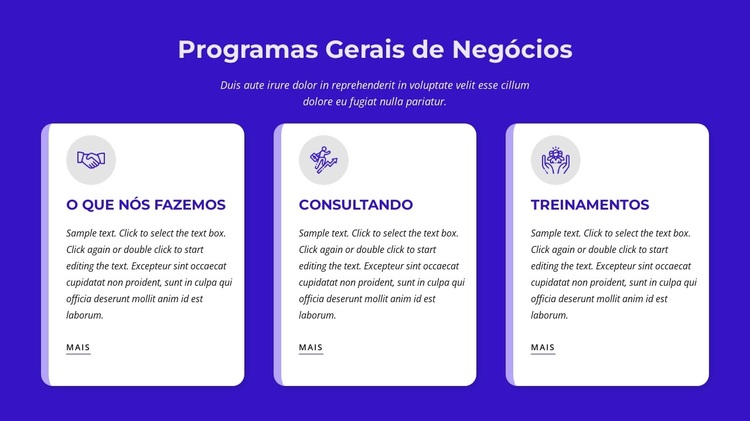 Programas gerais de negócios Tema WordPress