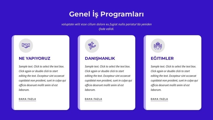 Genel iş programları Açılış sayfası