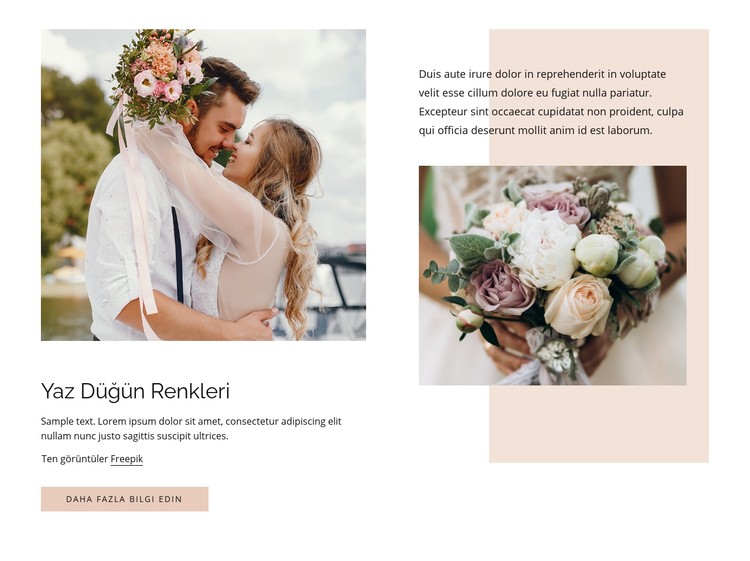 Yaz düğünü renkleri CSS Şablonu