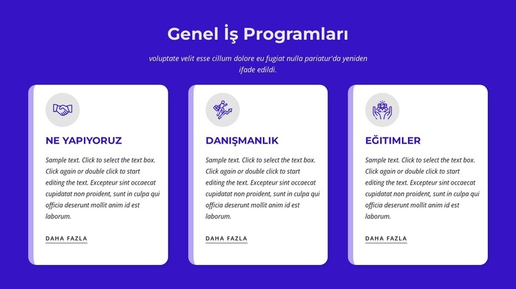 Genel iş programları HTML Şablonu