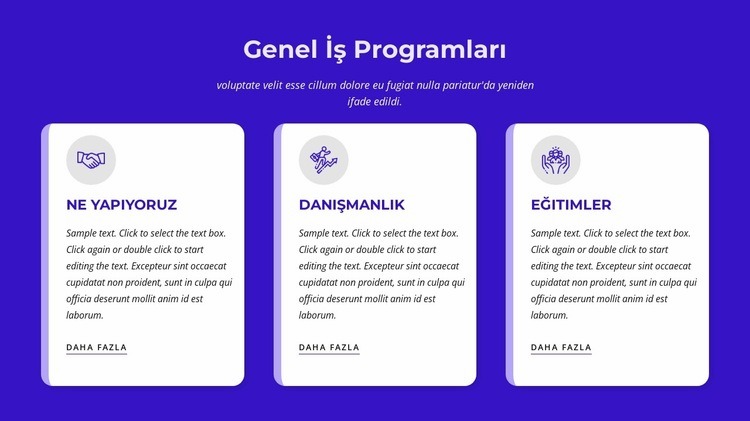 Genel iş programları Html Web Sitesi Oluşturucu