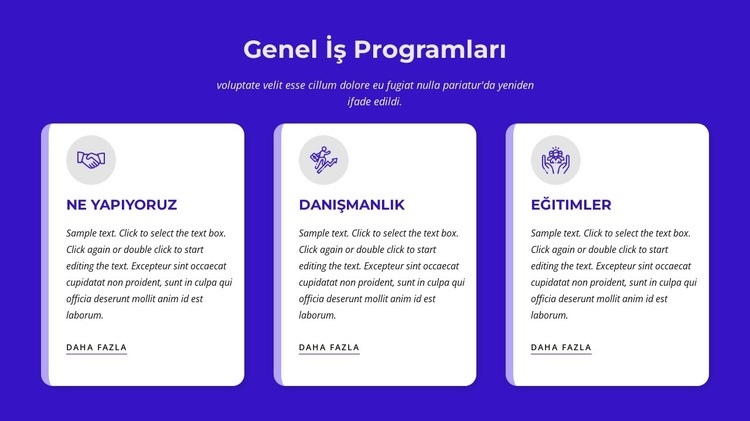 Genel iş programları HTML5 Şablonu