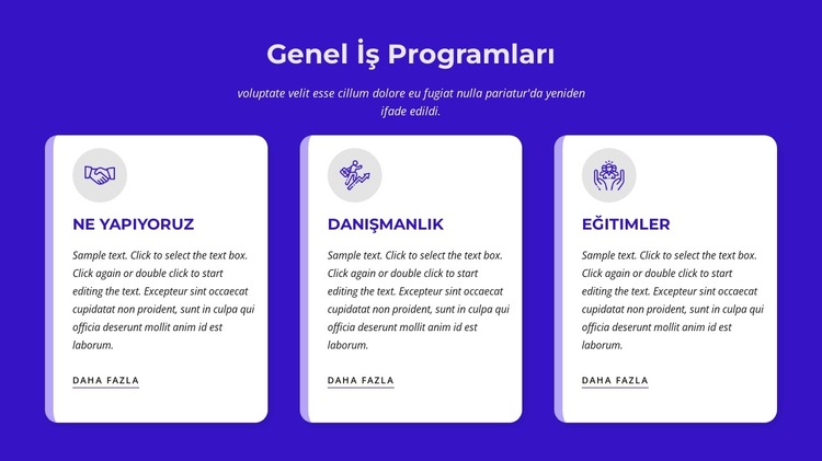 Genel iş programları Web Sitesi Şablonu