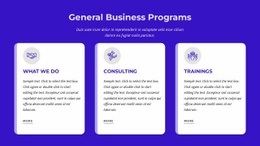 General Business Programs - Modern Web Page Design