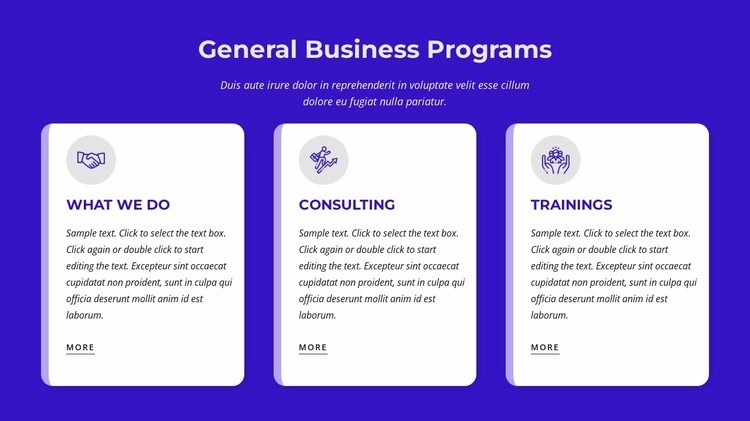 General business programs Web Page Design