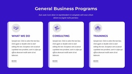 General Business Programs - Customizable Professional Landing Page