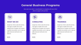 General Business Programs Option Plan